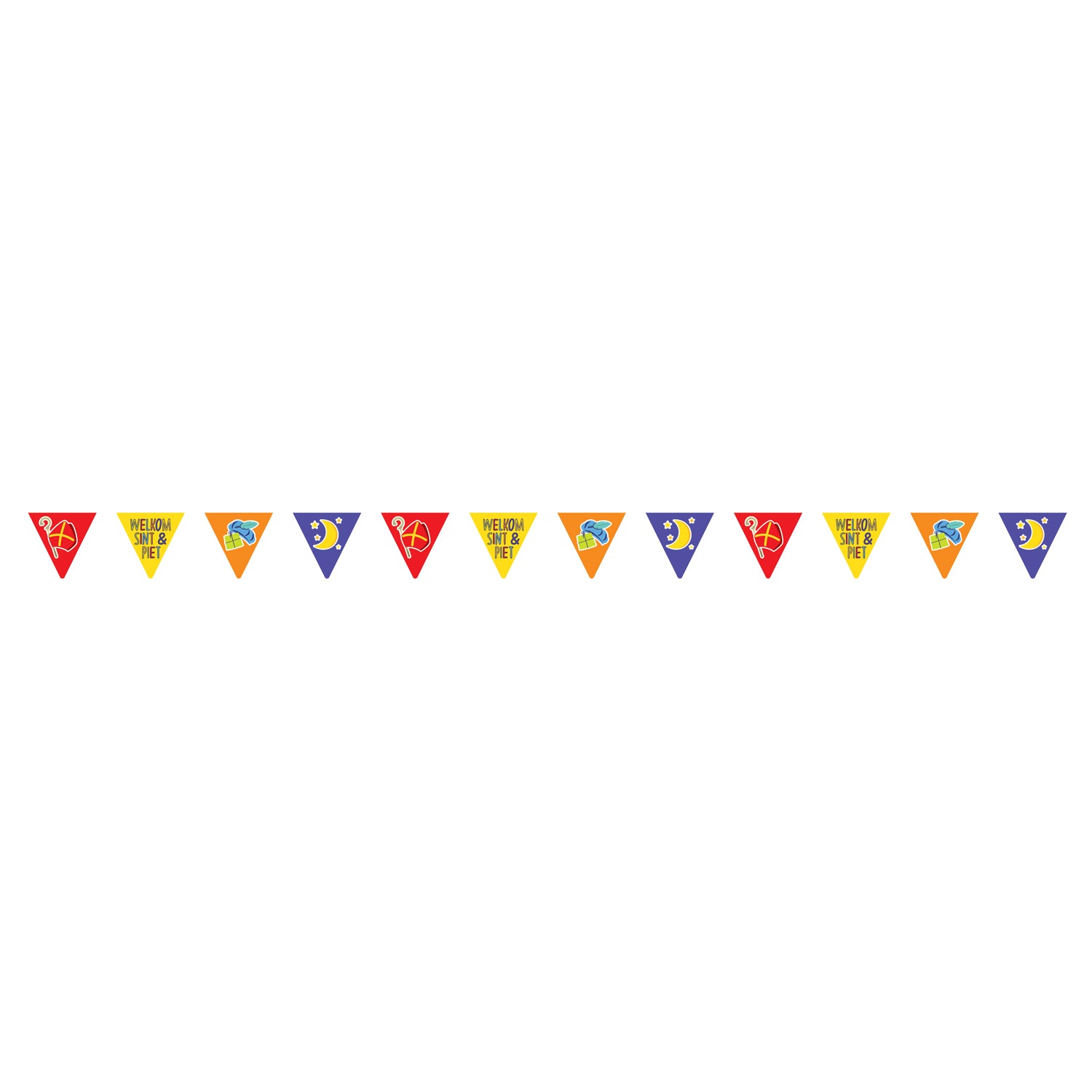 HAZA WITBAARD PAPER FLAG LINE SINTERKLAAS, 6MTR.