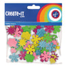 Foamstickers Blumen Glitter, 25st.