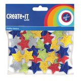 Haza Witbaard Foamstickers Stars Glitter, 54st. - afbeelding 1