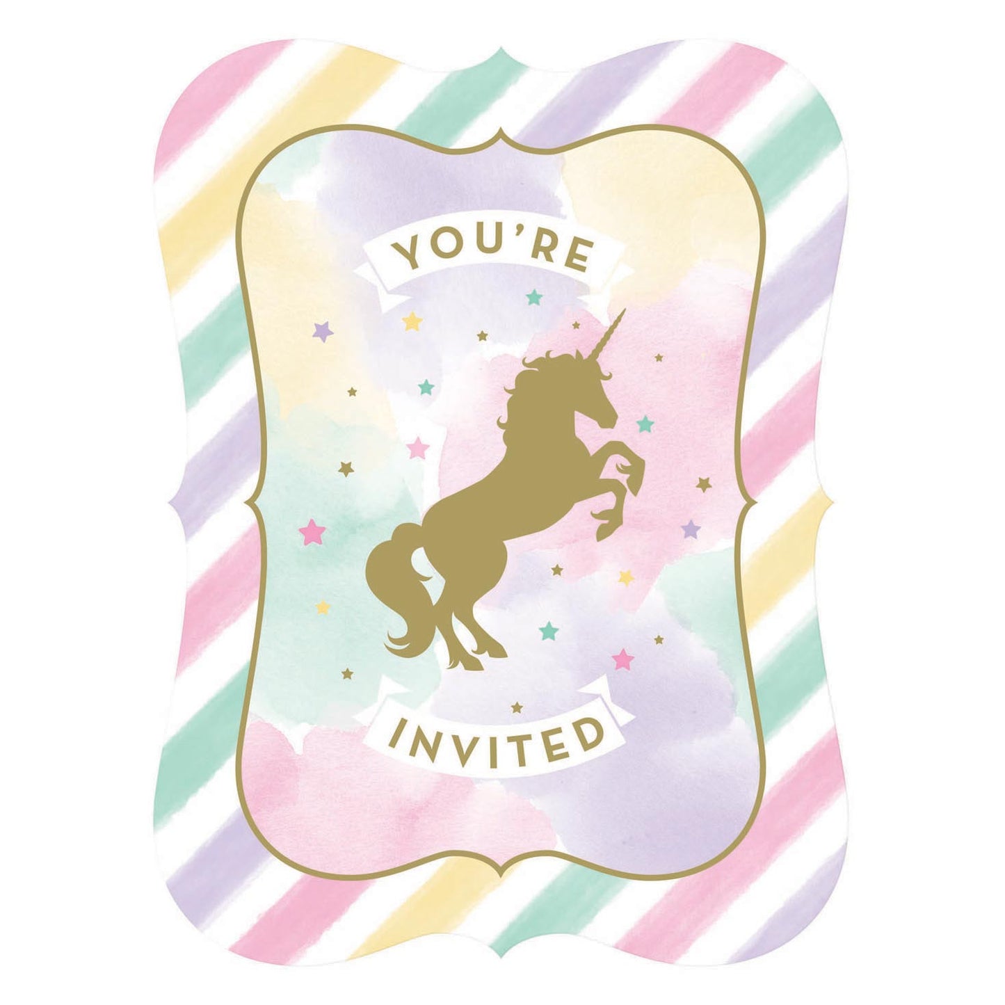 Haza Witbaard Unicorn Einladungen, 8st.
