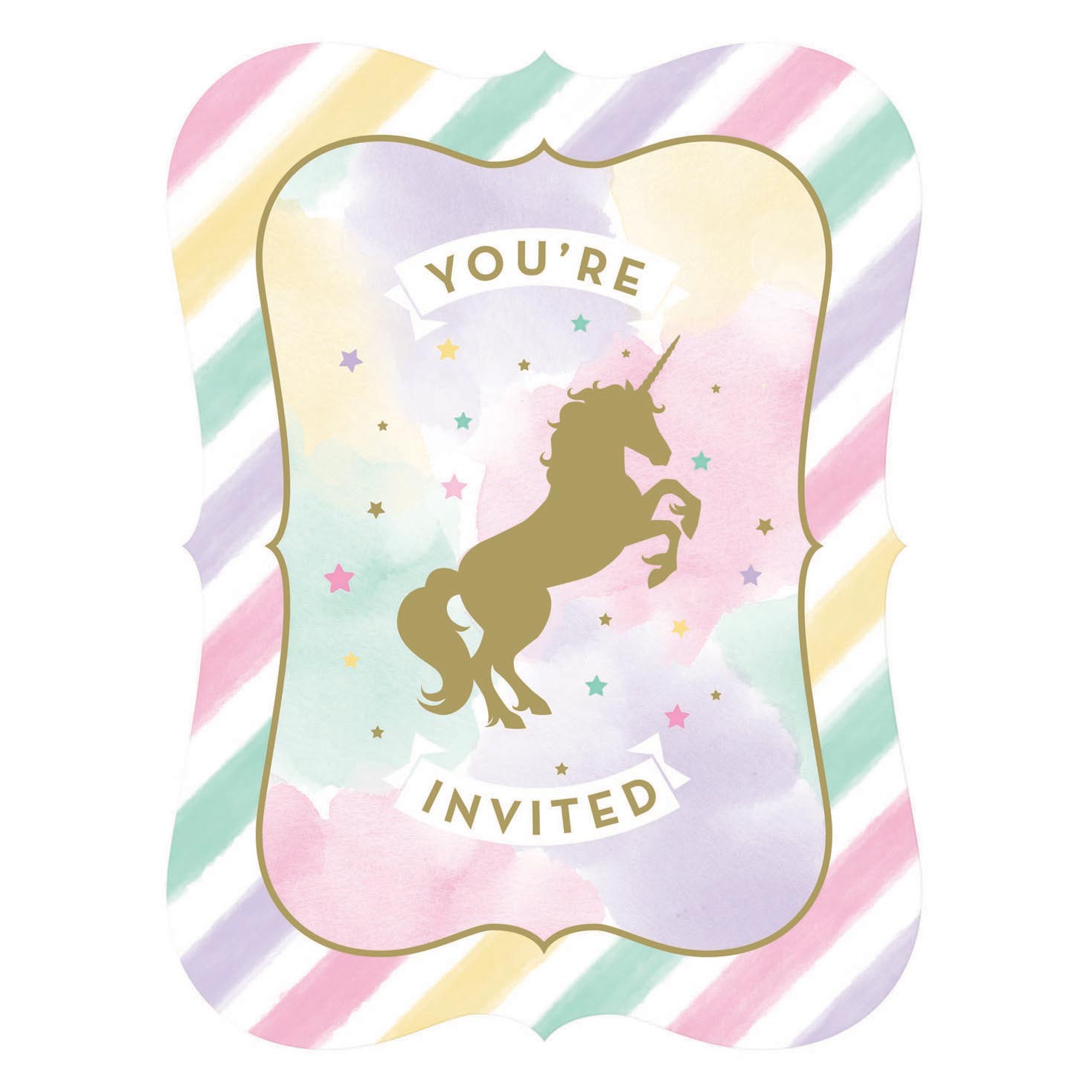 Haza Witbaard Unicorn Einladungen, 8st.