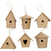 Creativ Company Mini-Vogelhäuschen, H: 7 cm, 6 Stück 1 Karton