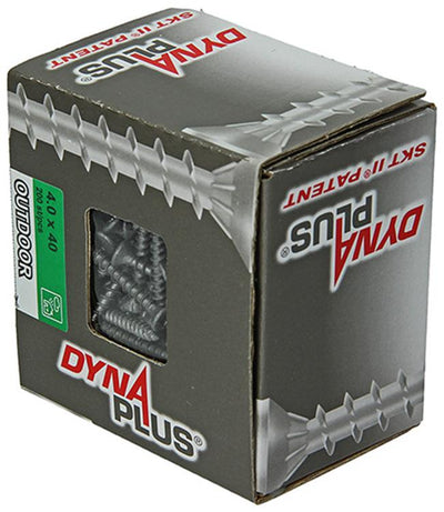 Dynaplus Uni-Schraube Spanplattenschraube Ar-Beschichtung Flachkopf Vollgewinde Torx Tx20 4,0x40 | 200 Stück - 0281.08.25601