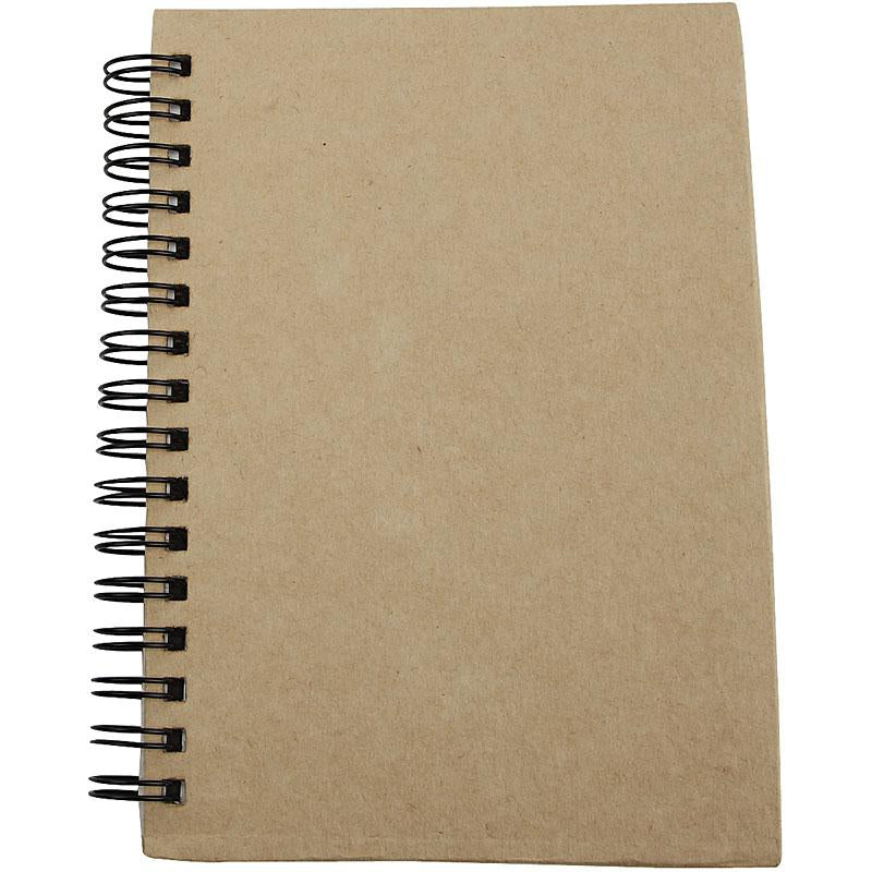 Creativ Company Notizbuch mit Spiralbindung, A6, Blatt 105x148 mm, 60 g, braun, 1 Stück