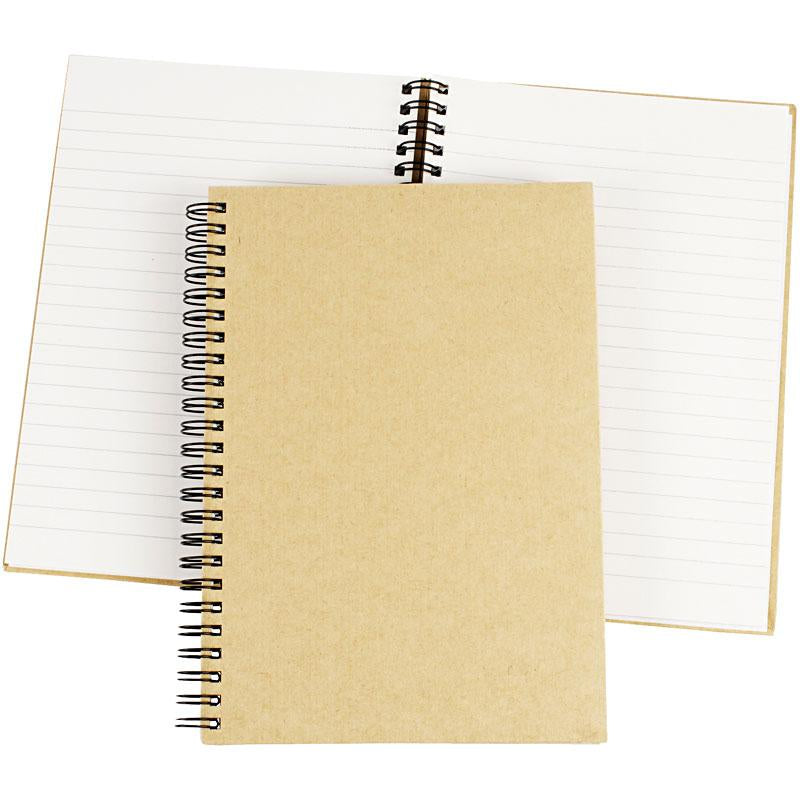 Creativ Company Notizbuch mit Spiralbindung, A5, Blatt 148x210 mm, 60 g, braun, 1 Stück