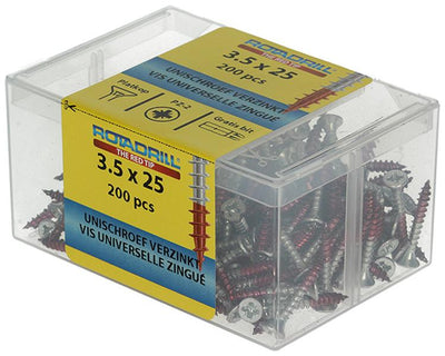 Rotadrill 1039966 - Universalschraube vkpzd vz 3,5x25mm (200) | 4 Stück