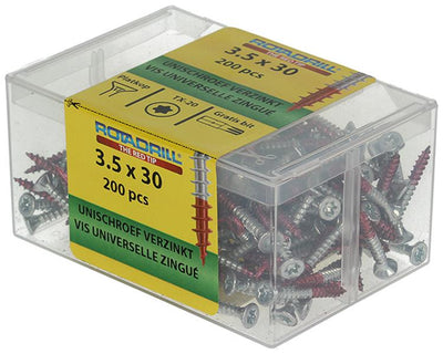 Rotadrill 1039989 - Universalschraube vktx vz 3,5x30mm (200) | 4 Stück