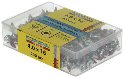 Rotadrill 1039970 - Universalschraube vkpzd vz 4,0x16mm (200) | 4 Stück