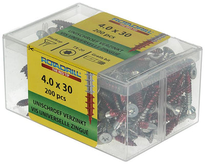 Rotadrill 1039992 - Universalschraube vktx vz 4,0x30mm (200) | 4 Stück