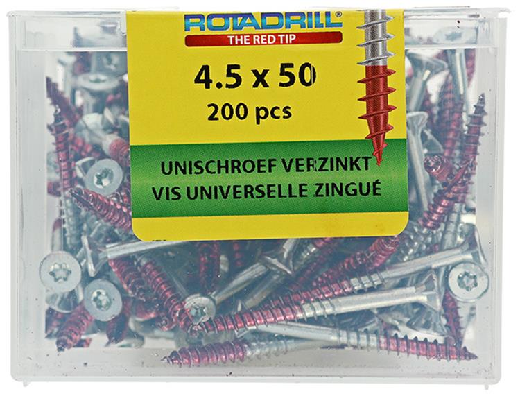 Rotadrill 1039998 - Universalschraube vktx vz 4,5x50mm (200) | 4 Stück