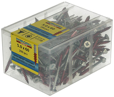 Rotadrill 1039981 - Universalschraube vkpzd vz 5,0x60mm (200) | 4 Stück