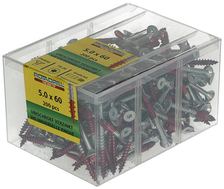 Rotadrill 1040000 - Universalschraube vktx vz 5,0x60mm (200) | 4 Stück