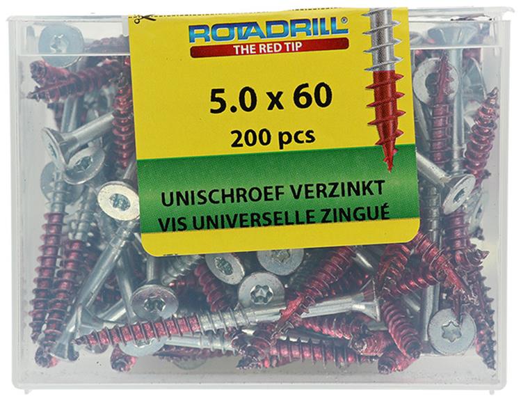 Rotadrill 1040000 - Universalschraube vktx vz 5,0x60mm (200) | 4 Stück