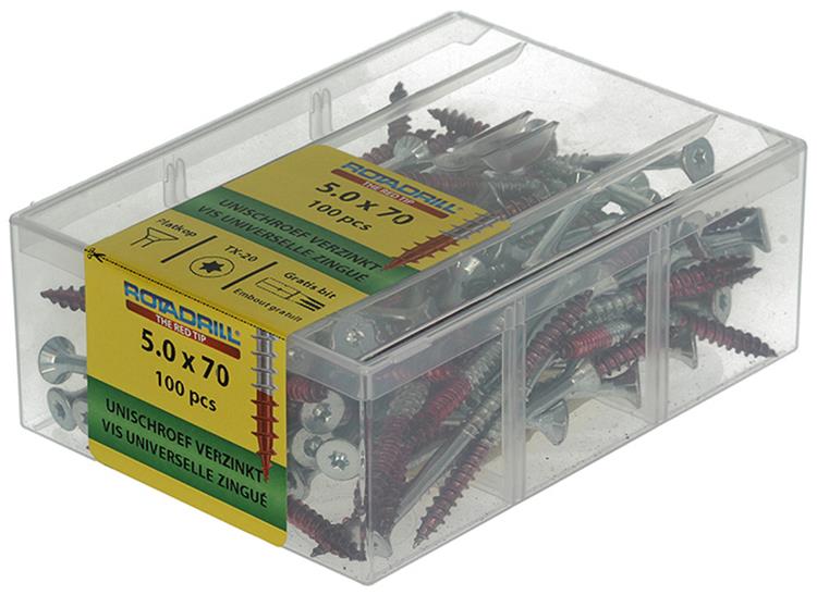 Rotadrill 1040001 - Universalschraube vktx vz 5,0x70mm (100) | 4 Stück