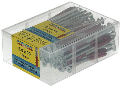 Rotadrill 1039984 - Universalschraube vkpzd vz 5,0x90mm (100) | 4 Stück