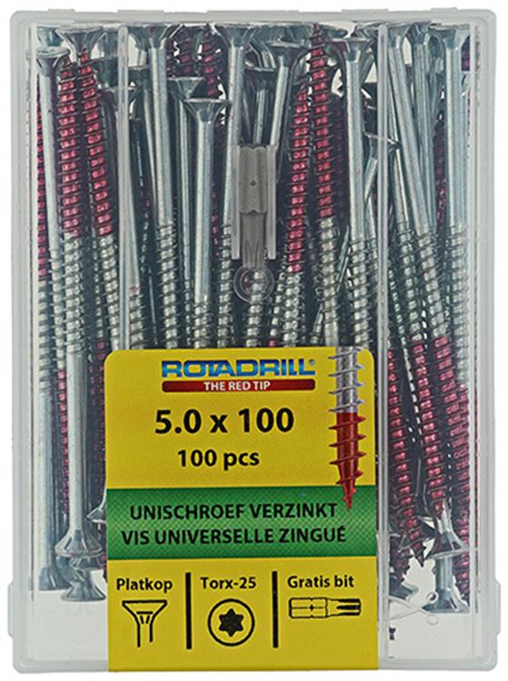 Rotadrill 1040003 - Universalschraube vktx vz 5,0x100mm (100) | 4 Stück