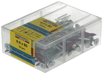 Rotadrill 1039986 - Universalschraube vkpzd vz 6,0x80mm (50) | 4 Stück