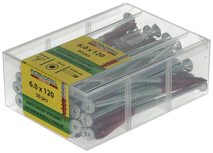 Rotadrill 1040005 - Universalschraube vktx vz 6,0x120mm (50) | 4 Stück