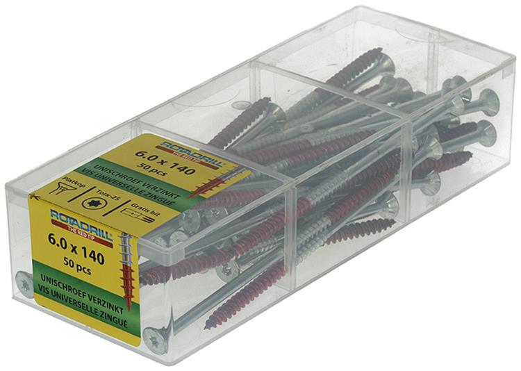 Rotadrill 1040006 - Universalschraube vktx vz 6,0x140mm (50) | 4 Stück
