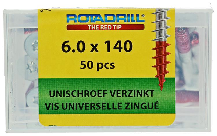 Rotadrill 1040006 - Universalschraube vktx vz 6,0x140mm (50) | 4 Stück