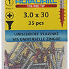 Rotadrill 1039770 - Universalschraube VK PZD VZ 3,0x30mm (35) | 6 Stück