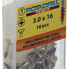 Rotadrill 1039886 - Universalschraube Messing VK PZD 3,0x16mm (18) | 6 Stück