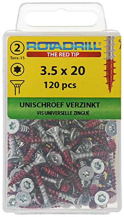 Rotadrill 1039927 - Universalschraube vktx vz 3,5x20mm (120) | 6 Stück