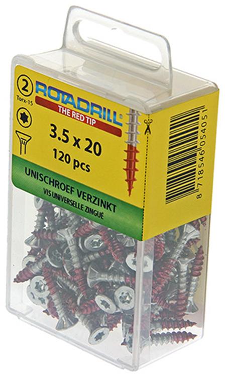 Rotadrill 1039927 - Universalschraube vktx vz 3,5x20mm (120) | 6 Stück