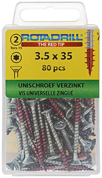 Rotadrill 1039930 - Universalschraube vktx vz 3,5x35mm (80) | 6 Stück