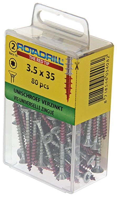 Rotadrill 1039930 - Universalschraube vktx vz 3,5x35mm (80) | 6 Stück