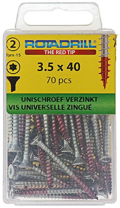 Rotadrill 1039931 - Universalschraube vktx vz 3,5x40mm (70) | 6 Stück