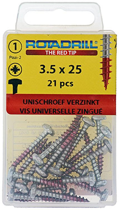 Rotadrill 1039843 - Universalschraube ck pzd vz 3,5x25mm (21) | 6 Stück