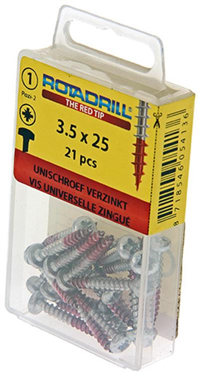 Rotadrill 1039843 - Universalschraube ck pzd vz 3,5x25mm (21) | 6 Stück