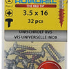 Rotadrill 1039875 – Universalschraube ck pzd Edelstahl-A2 3,5 x 16 mm (32) | 6 Stück