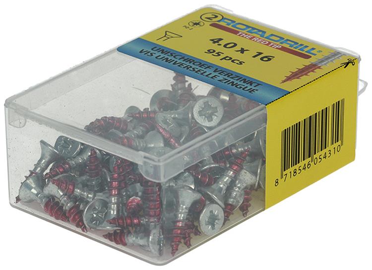 Rotadrill 1039797 - Universalschraube VK PZD VZ 4,0x16mm (95) | 6 Stück