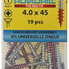 Rotadrill 1039780 - Universalschraube VK PZD VZ 4,0x45mm (19) | 6 Stück