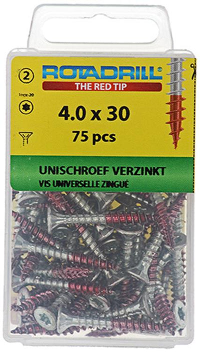 Rotadrill 1039935 - Universalschraube vktx vz 4,0x30mm (75) | 6 Stück