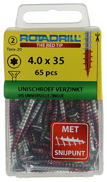 Rotadrill 1039936 - Universalschraube vktx vz 4,0x35mm (65) | 6 Stück