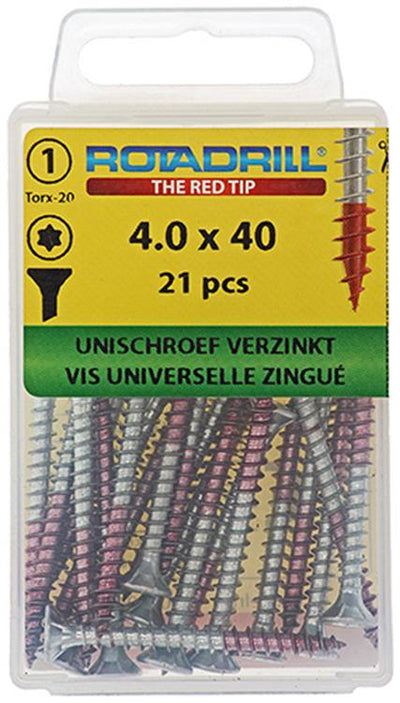 Rotadrill 1039925 - Universalschraube vktx vz 4,0x40mm (21) | 6 Stück