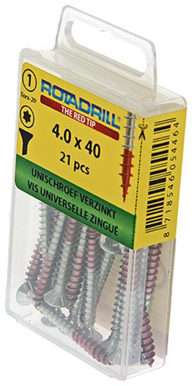 Rotadrill 1039925 - Universalschraube vktx vz 4,0x40mm (21) | 6 Stück