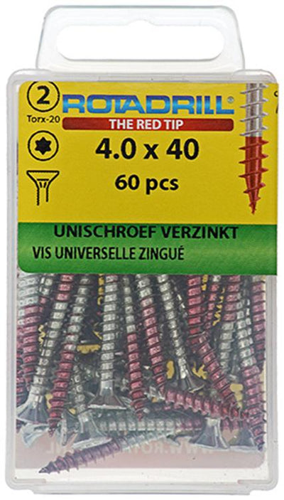 Rotadrill 1039937 - Universalschraube vktx vz 4,0x40mm (60) | 6 Stück
