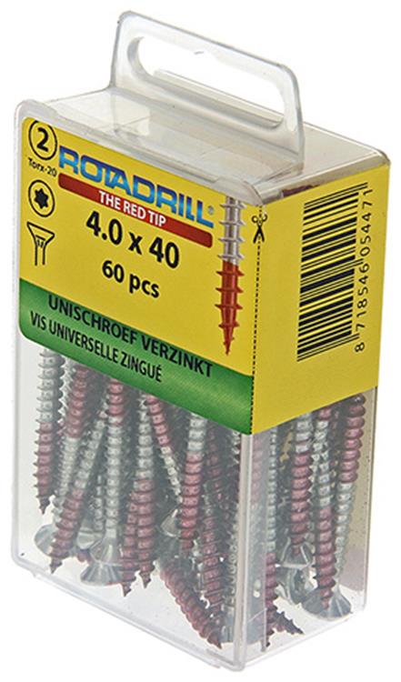 Rotadrill 1039937 - Universalschraube vktx vz 4,0x40mm (60) | 6 Stück