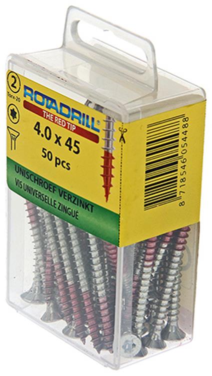 Rotadrill 1039938 - Universalschraube vktx vz 4,0x45mm (50) | 6 Stück