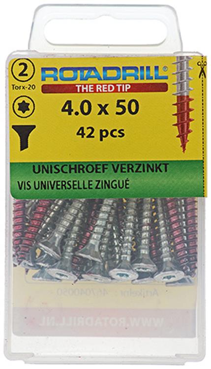 Rotadrill 1039939 - Universalschraube vktx vz 4,0x50mm (42) | 6 Stück
