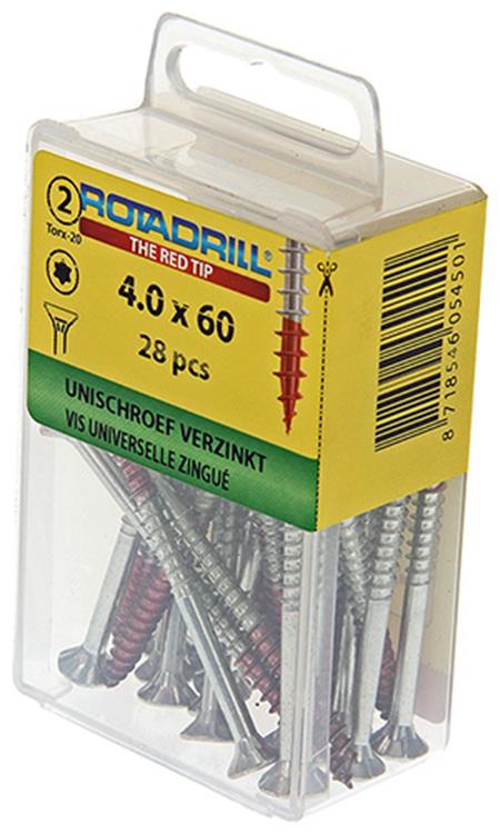 Rotadrill 1039940 - Universalschraube vktx vz 4,0x60mm (28) | 6 Stück
