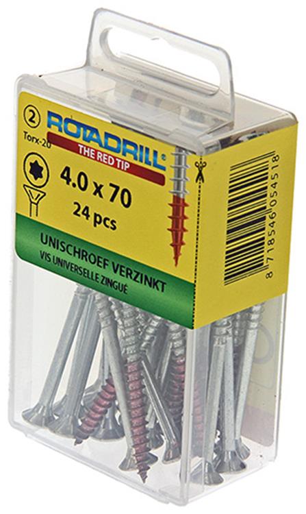 Rotadrill 1039941 - Universalschraube vktx vz 4,0x70mm (24) | 6 Stück