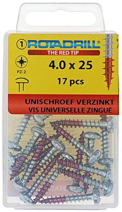Rotadrill 1039844 - Universalschraube ck pzd vz 4,0x25mm (17) | 6 Stück