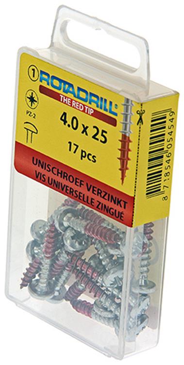 Rotadrill 1039844 - Universalschraube ck pzd vz 4,0x25mm (17) | 6 Stück