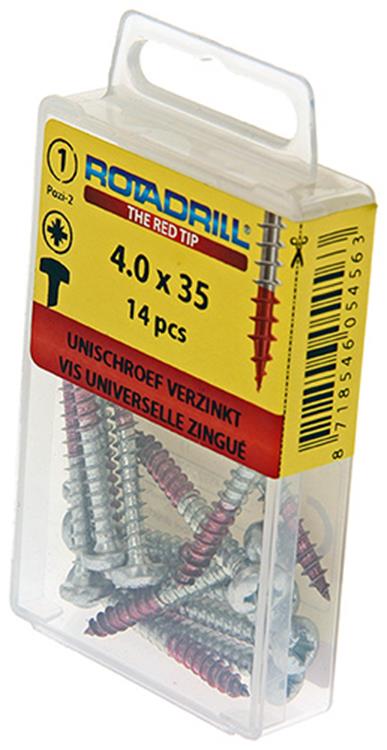 Rotadrill 1039845 - Universalschraube ck pzd vz 4,0x35mm (14) | 6 Stück
