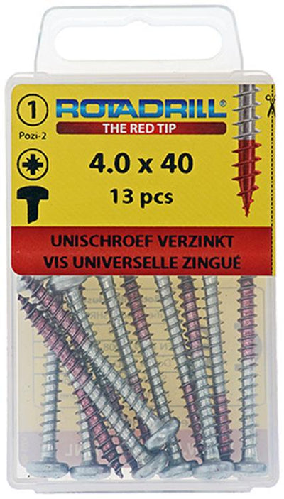 Rotadrill 1039846 - Universalschraube ck pzd vz 4,0x40mm (13) | 6 Stück